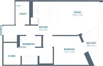 1BR 1BA (765 SF) 0510 floor plan
